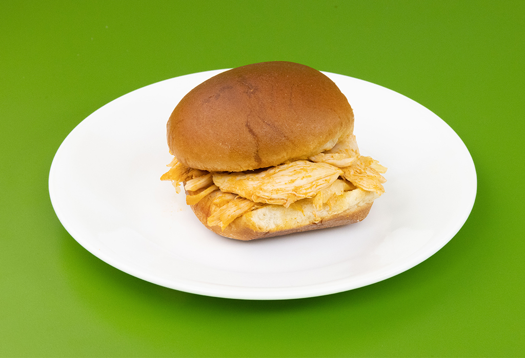 A plate with a Buffalo Chicken Slider