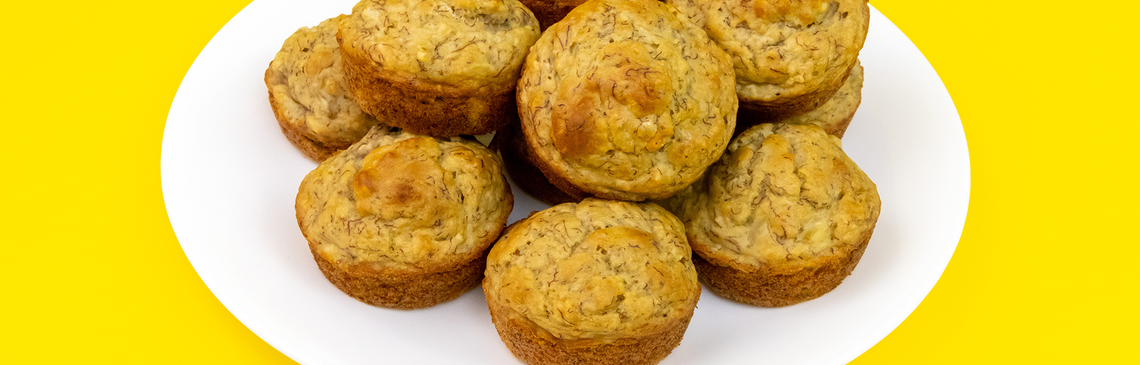 A plate of Banana Muffins