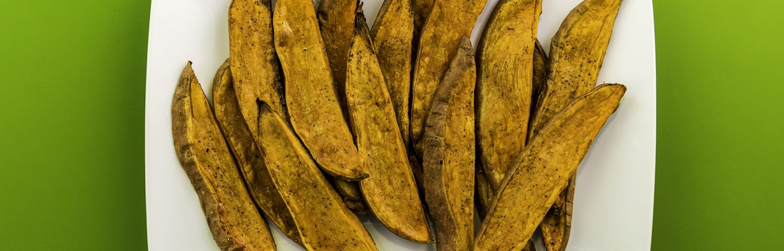 plate of sweet potato planks