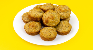 A plate of Banana Muffins