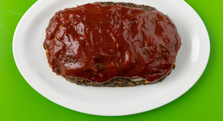 Meatloaf on a white plate