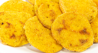 A plate full of Oven Fried Green Tomatoes
