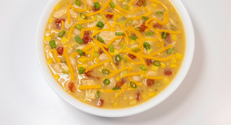 A bowl of southwestern chicken chili