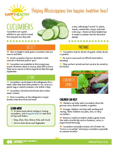 Download HappyHealthy Cucumbers Newsletter (P3609)