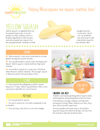 Download HappyHealthy Yellow Squash Newsletter (P3525)
