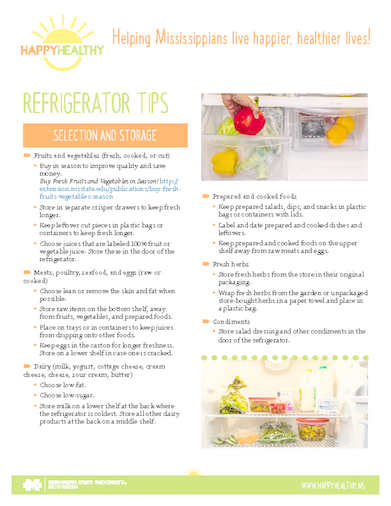 Download HappyHealthy Refrigerator Tips Newsletter (P3607)