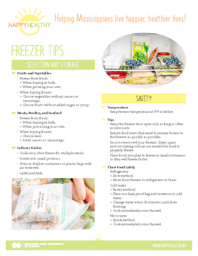 Download HappyHealthy Freezer Tips Newsletter (P3606)