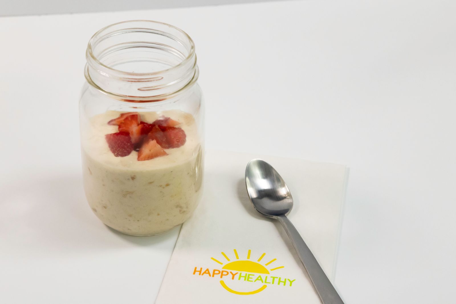 A jar with Peanut Butter Overnight Oats