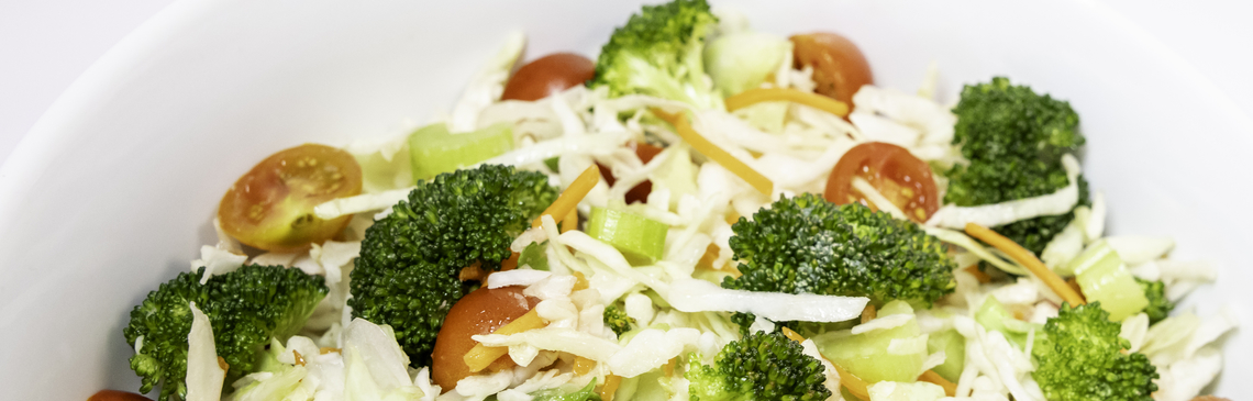 A bowl of Garden Vegetable Coleslaw
