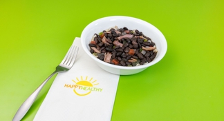 a bowl of Slow Cooker Smoked Turkey with Black Beans