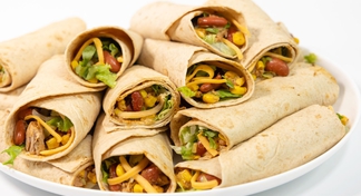 A white plate filled with Tuna Roll Ups