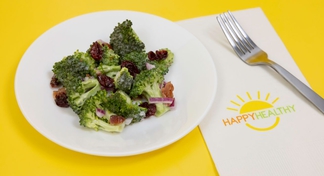 A plate of Broccoli Cranberry Salad