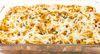 A pan of Baked Pasta Casserole