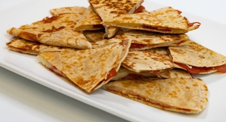 A plate of Pizza Quesadillas
