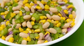 A bowl of Corn and Northern Bean Salad