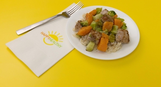 A plate of Baked Italian Pork & Vegetables