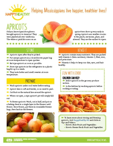 HappyHealthy Apricots Fact Sheet | HappyHealthy