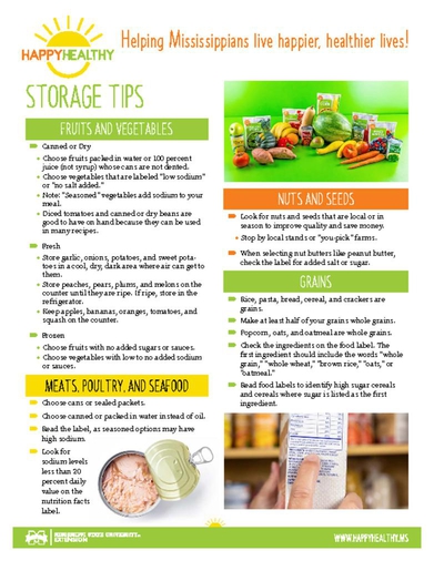 Download HappyHealthy Storage Tips Fact Sheet (4103)