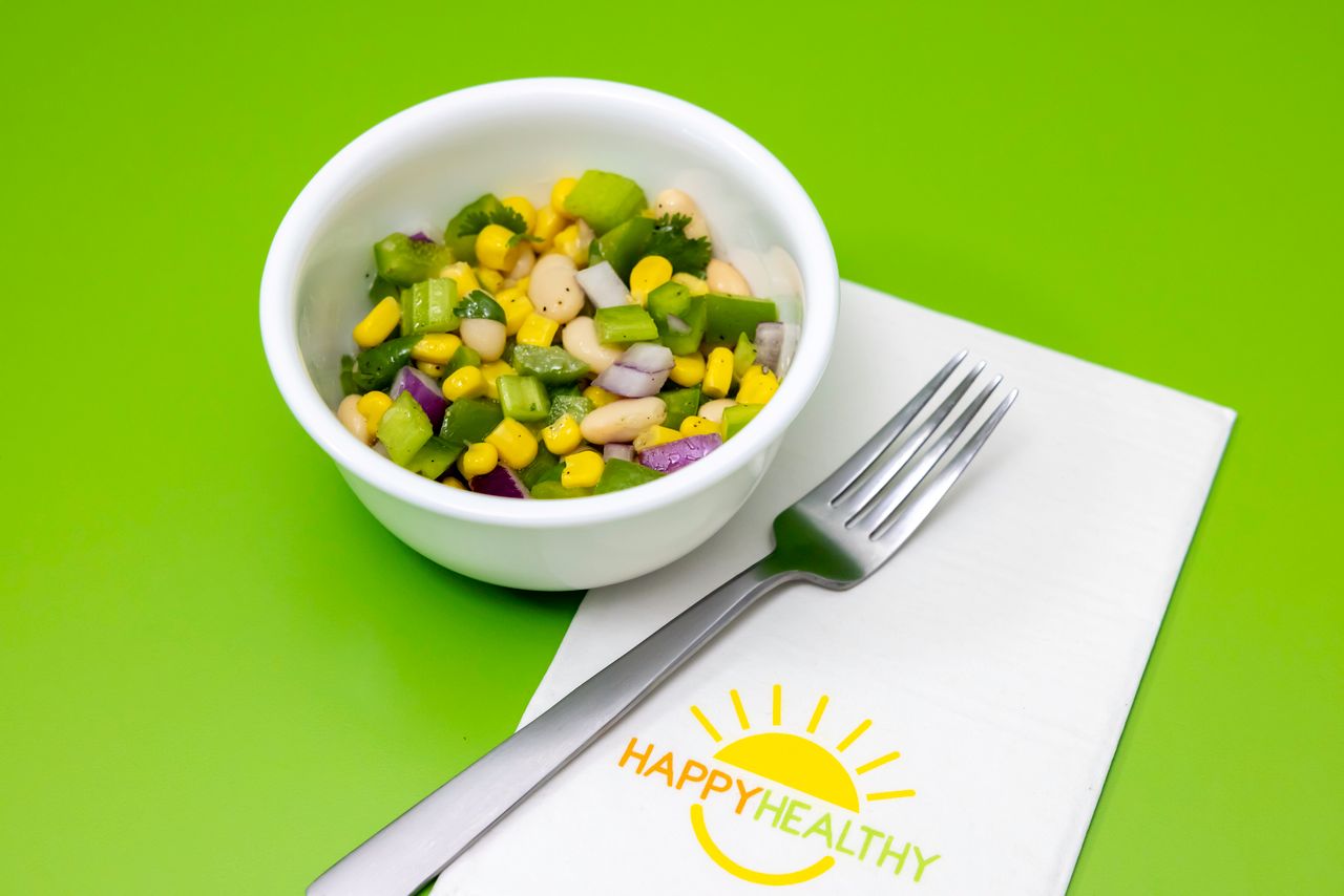 A bowl of Corn and Northern Bean Salad