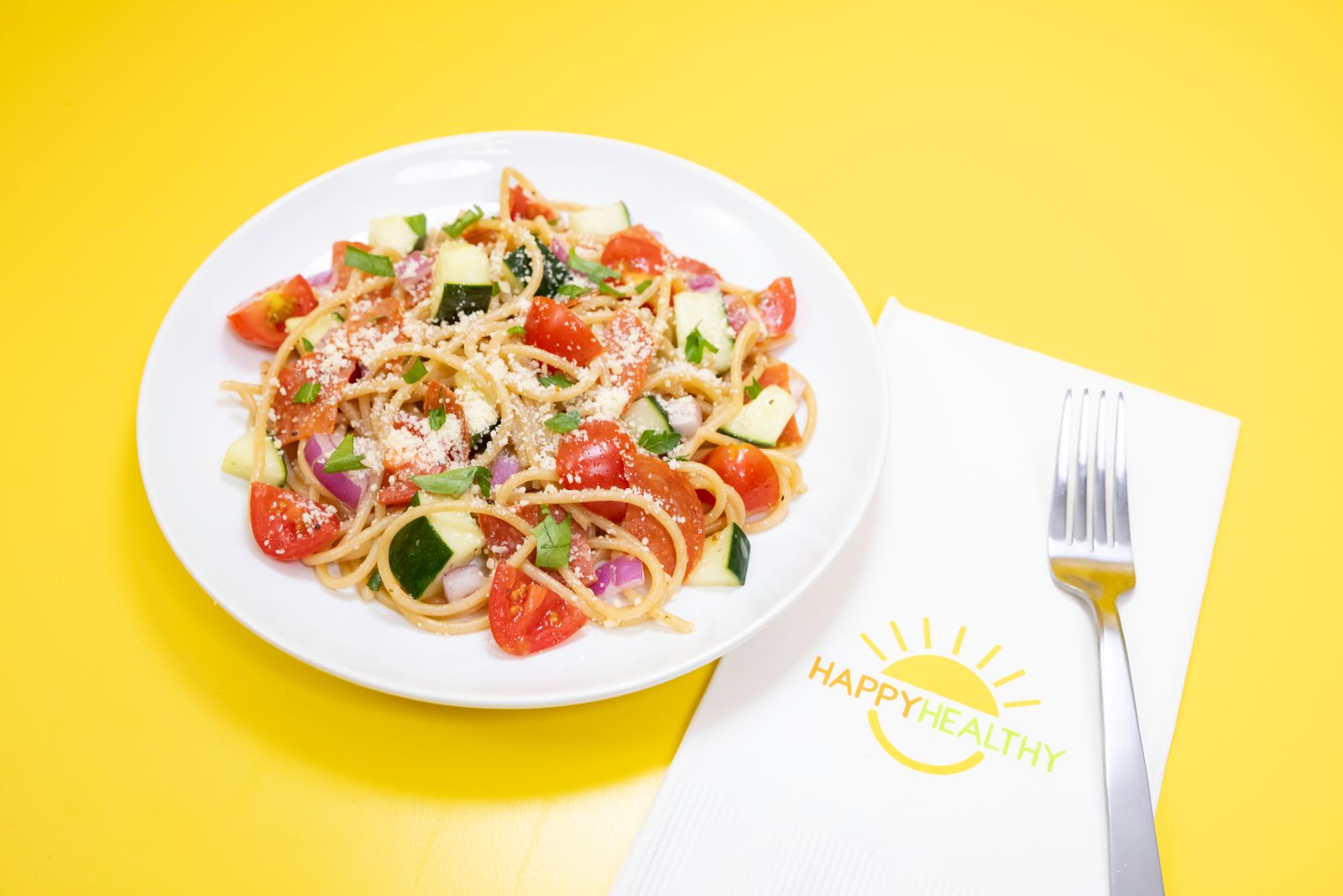 a plate of Spaghetti Salad for a Crowd